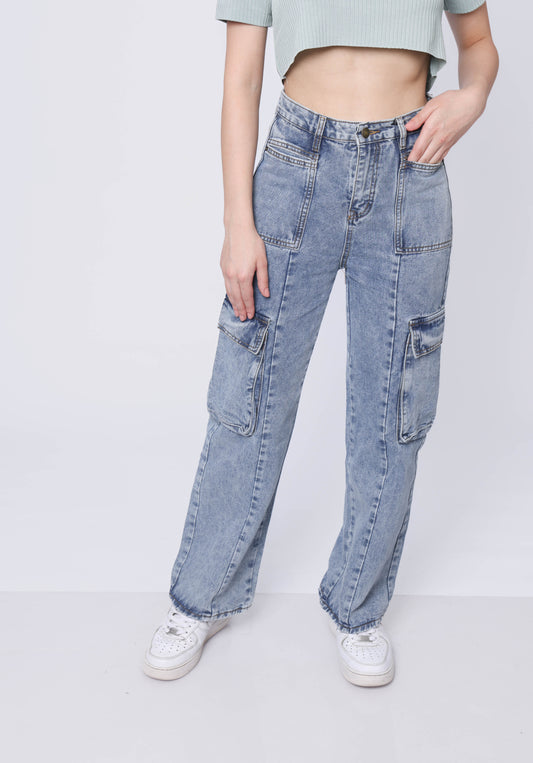 Pocket wide leg jeans