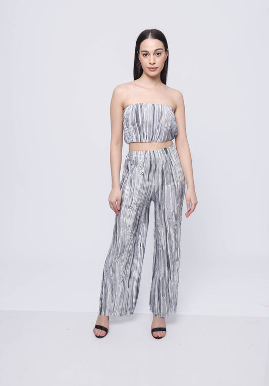 Tube top and wide leg pant