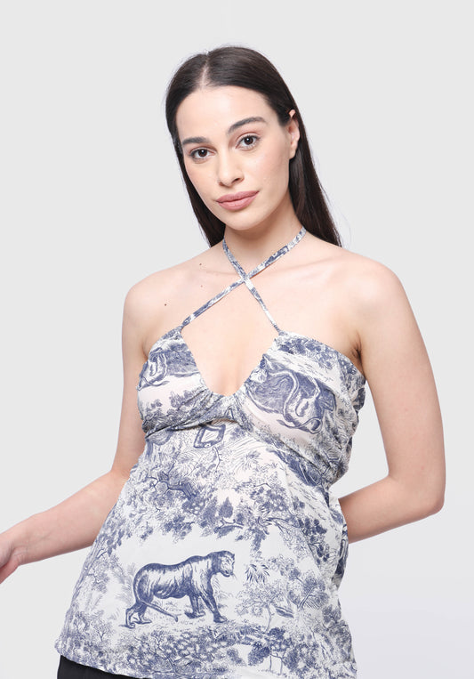 Tie up halter top