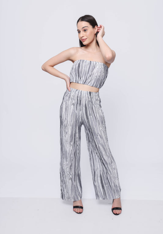 Tube top and wide leg pant