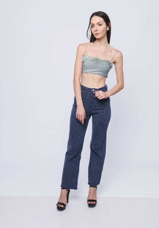 Shimmer Feather cami top