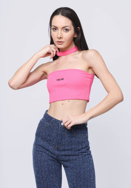 Choker neck crop top